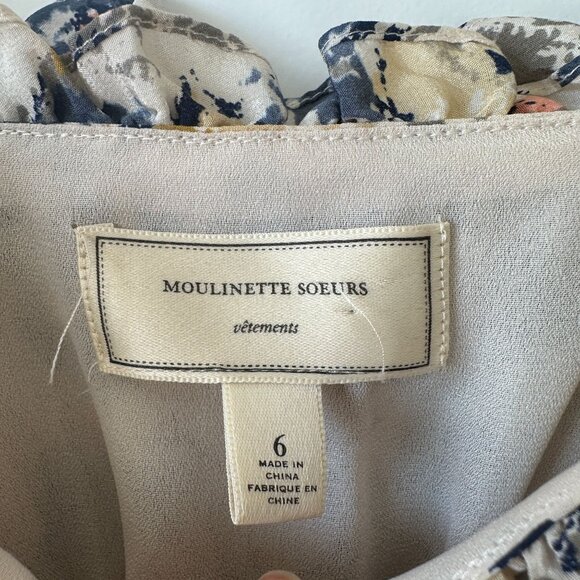 Anthropologie Moulinette Soeurs Hydrangea Petals Silk Maxi Dress Size 6 - Picture 3 of 11